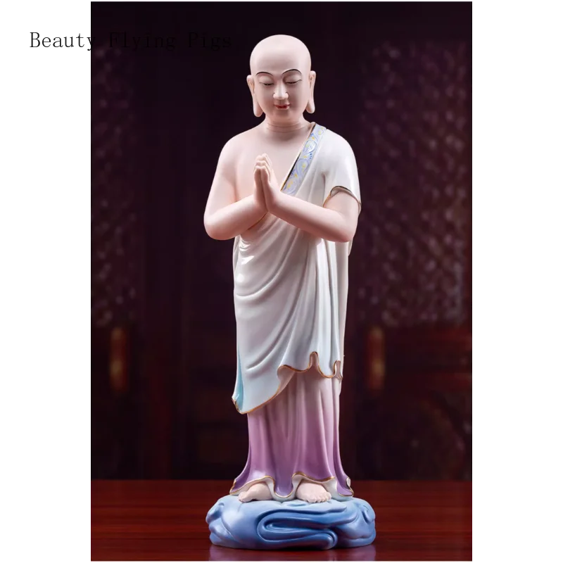 1PCS 13 inch ceramic figure Buddha statue with a home offering of Feng Shui ornaments for Shakyamuni Buddha