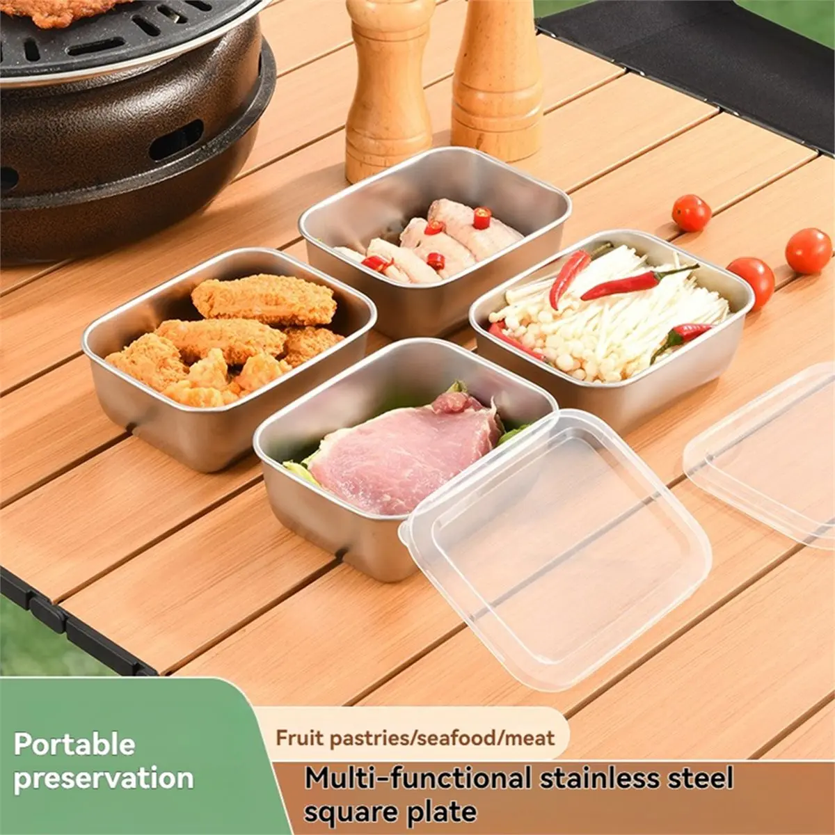 【AT48】 NEW Stackable Food Storage Containers for Refrigerator Use Keep Food Fresh Save Space Fits Meal Prep and Leftovers