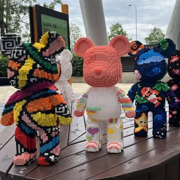 Bearbricks building blocks toys giant toy liquid violence bear model constructor bricks toys novel children's Valentine's Day gifts