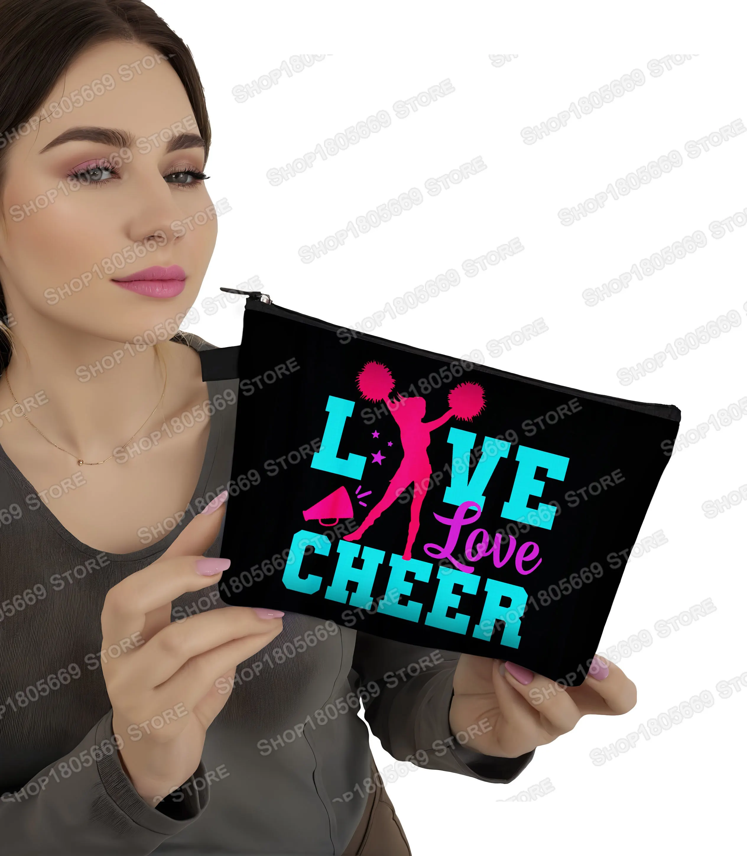 Cheerleading Girls Cosmetic Storage Bag Cheerleader Women Beauty Makeup Bags Birthday Party Toiletries Bag Lipstick Small Pouch