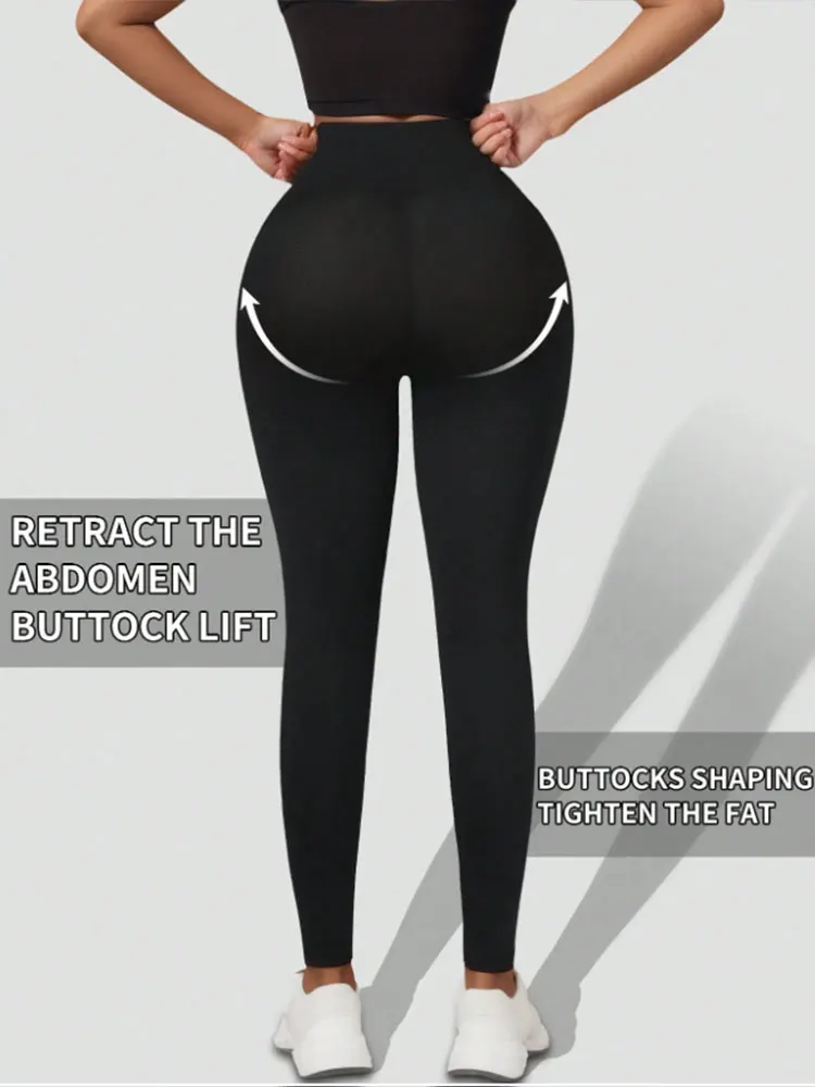Leggings de Yoga con Cintura Alta y Botones, Control de Abdomen, Levanta Glúteos, Ajuste Delgado, para Uso Casual al Aire Libre, Estilo Primavera-Otoño