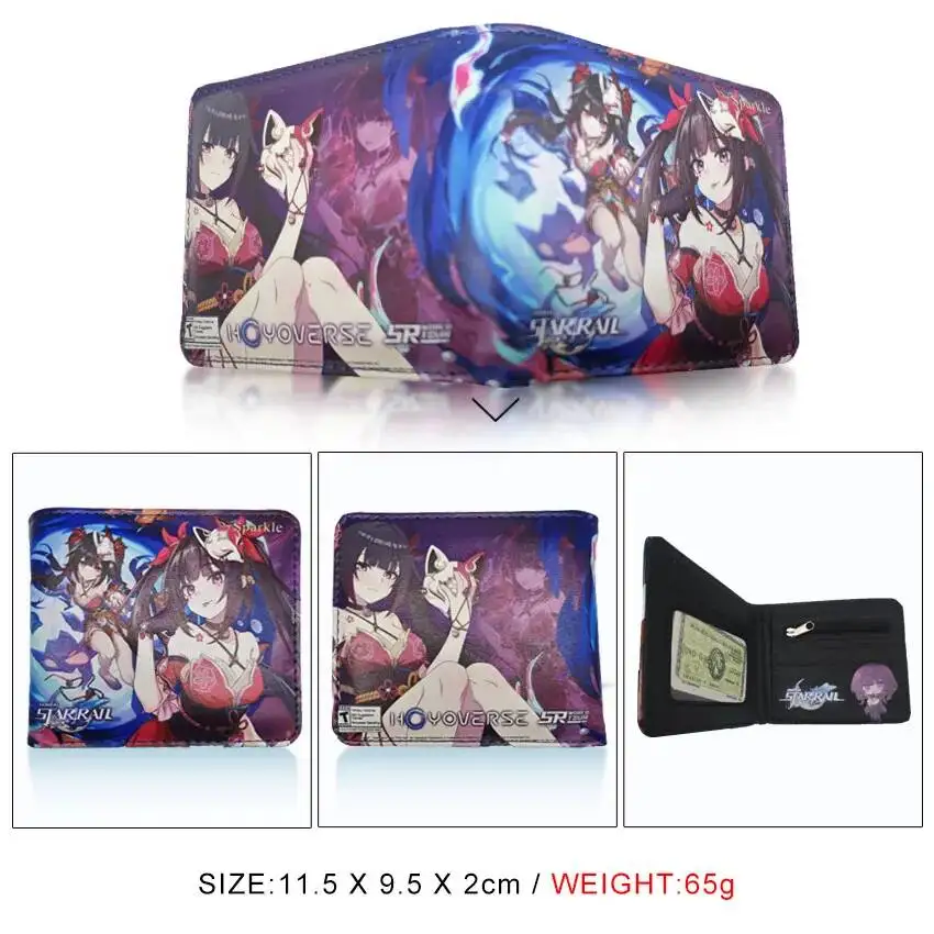 

Honkai:Star Rail Sparkle Anime Acg Wallet Cartoon Game Card Holder Men's Women's Coin Purse Synthetic Leather