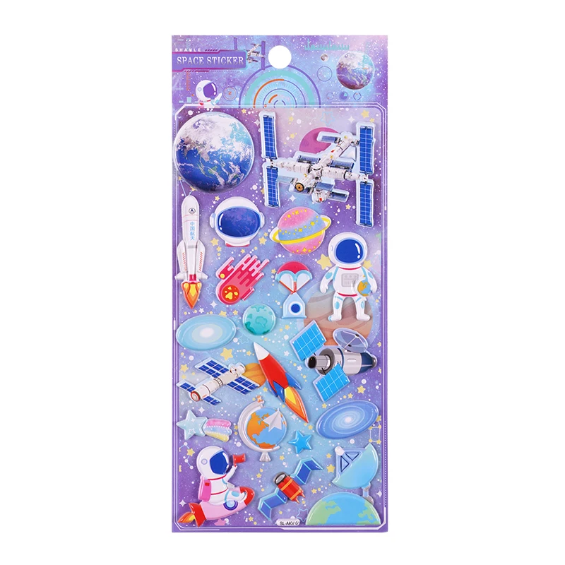 1 Sheet Space Planet Universe Cognition Sticker Kids DIY 3D Bubble Foam Scrapbooking Stickers for Kids Boys Gift
