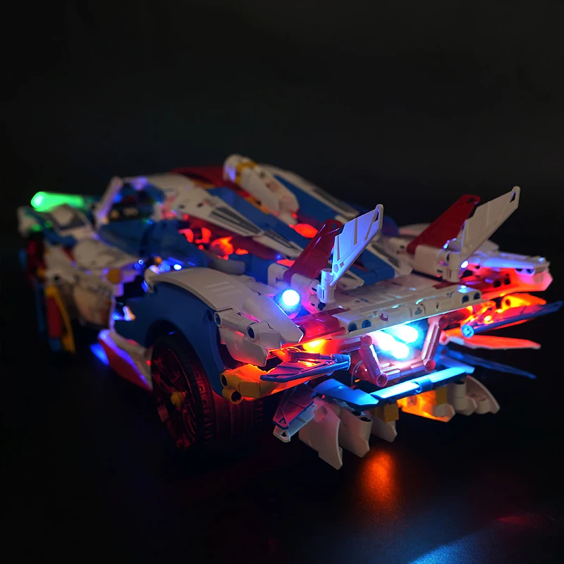 Zestaw oświetlenia LED RC do technicznego samochodu sportowego LEGO 88320 (tylko światło LED, bez modelu bloku)