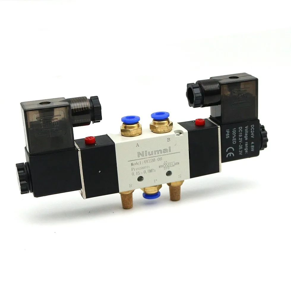 Solenoid Valve 220V Pneumatic 4V220-08 Air 5 way 2 Position 1/4