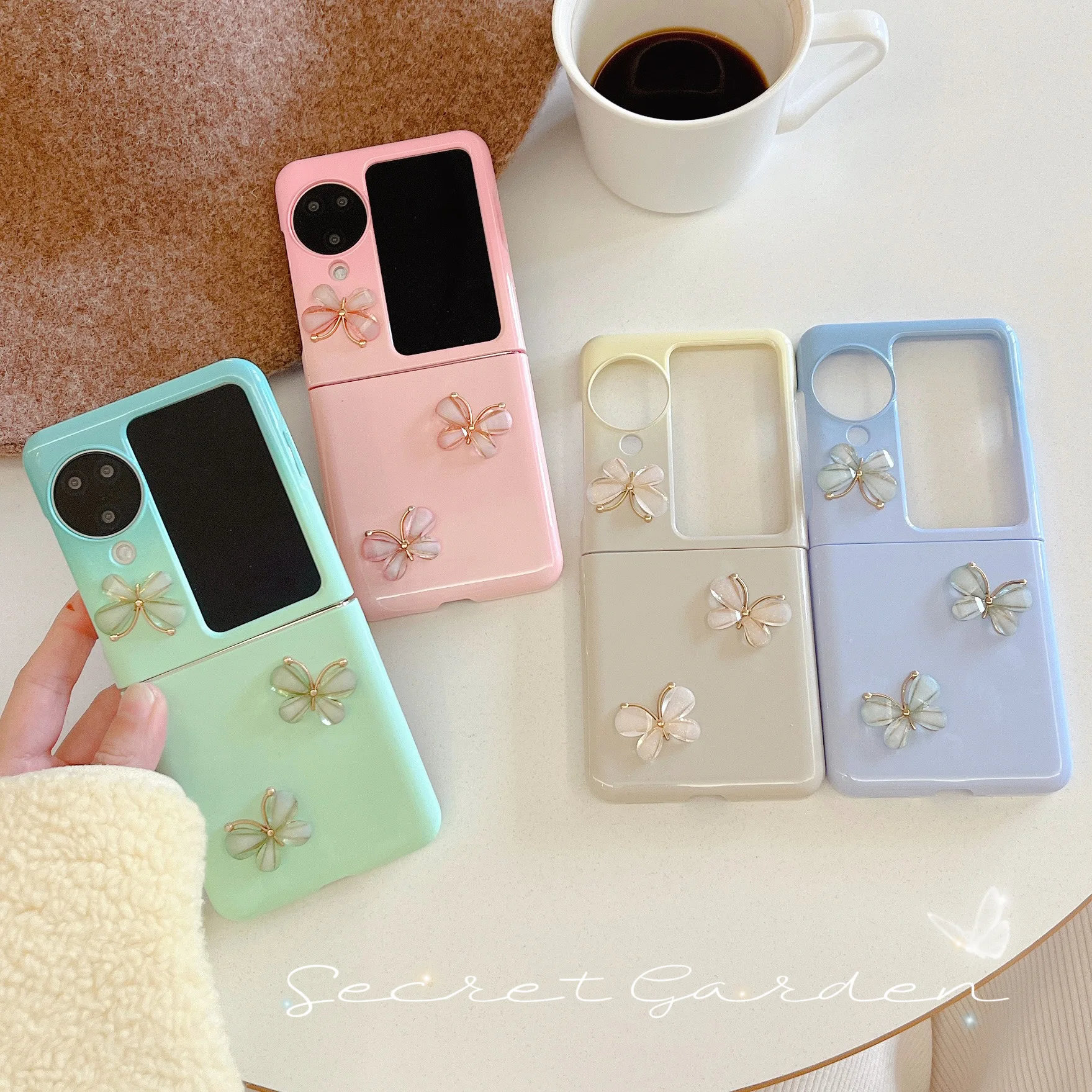 

3D Butterfly Gradient Hard Pc Shockproof Phone Case For OPPO Find N3 N2 Flip Back Cover