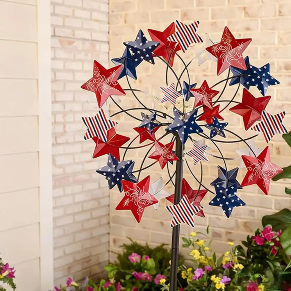 Wind Spinner Metal Garden Wind Spinner Butterflies Birds Flowers Kinetic Windmill 34 Inch Metal Wind Sculpture Yard Decoration