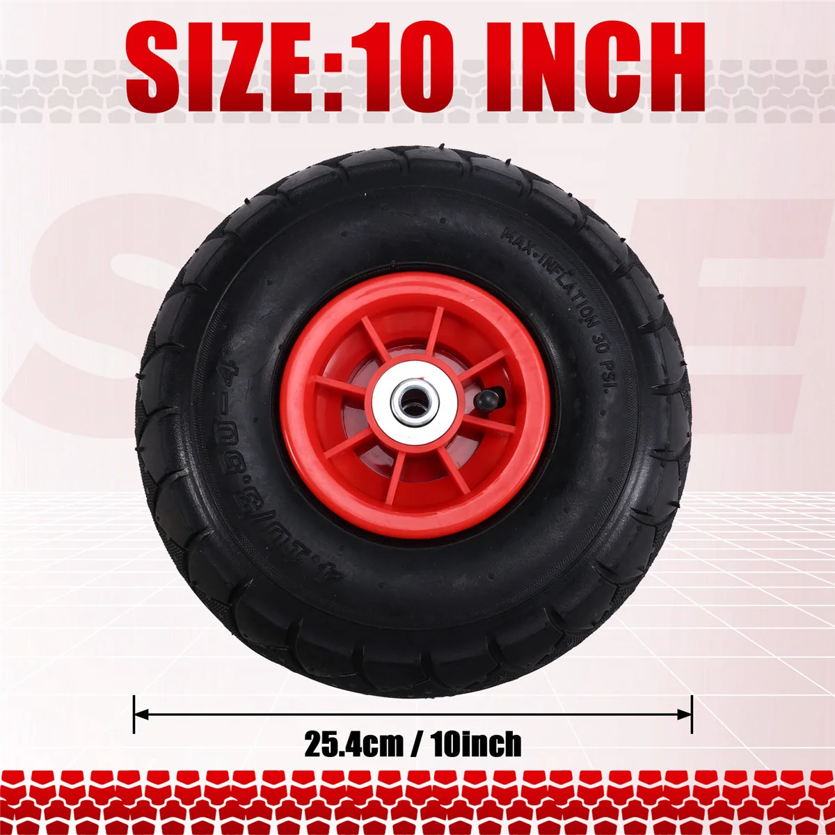 

TCE Children'S Electric Car Inflatable Tires, Kid'S Electric Tricycle Rubber Wheels Children'S Car Tires 1.2cm Hole 10 Inch