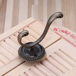 Heavy Duty Wall Hooks Antique Hanger Sturdy Decorative Coat Racks Zinc Alloy Double Hook for Hanging Hats Towels Keys