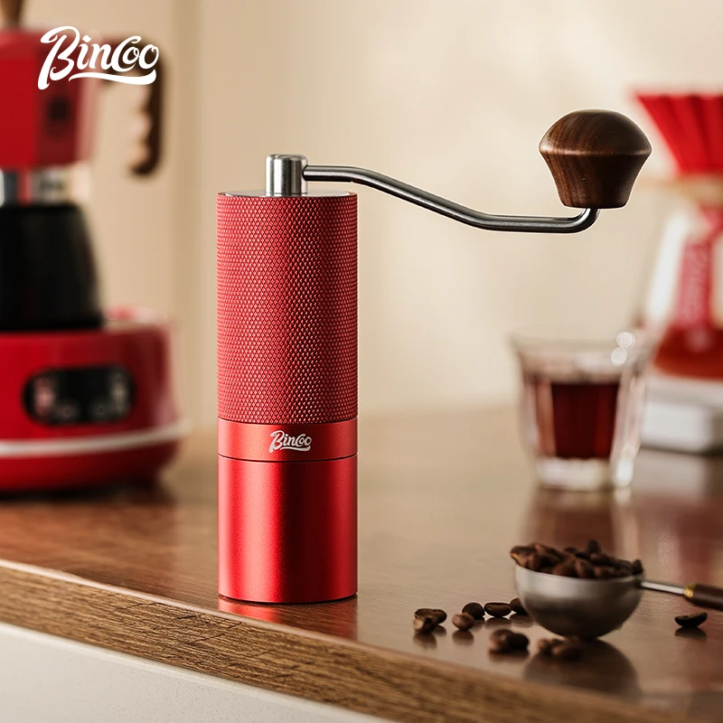 Bincoo Manual Coffee Grinder Red Grinder Manual Stainless Steel Burr Coffee Grinder Mill Manual Hand Coffee