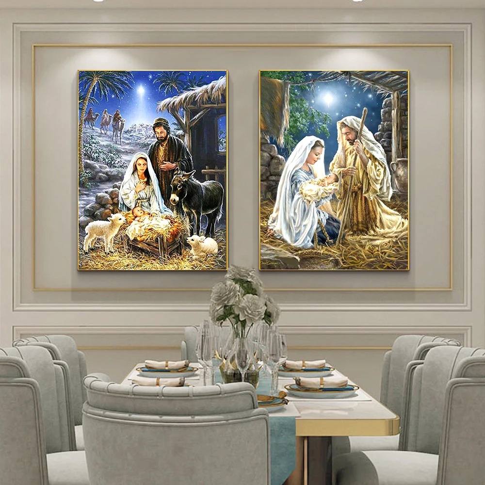 Christ Jesus Diamond Painting Jesus\' Redemption Diamond Mosaic Rhinestone Inlaid Cross Stitch Set DIY Home Decoration Gift