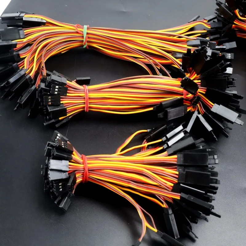 10Pcs/lot 100 /150 / 200 / 300 / 500 / 1000mm Extension Lead Wire Cable Anti-loose 60 Core Servo For RC Futaba JR Male to Female