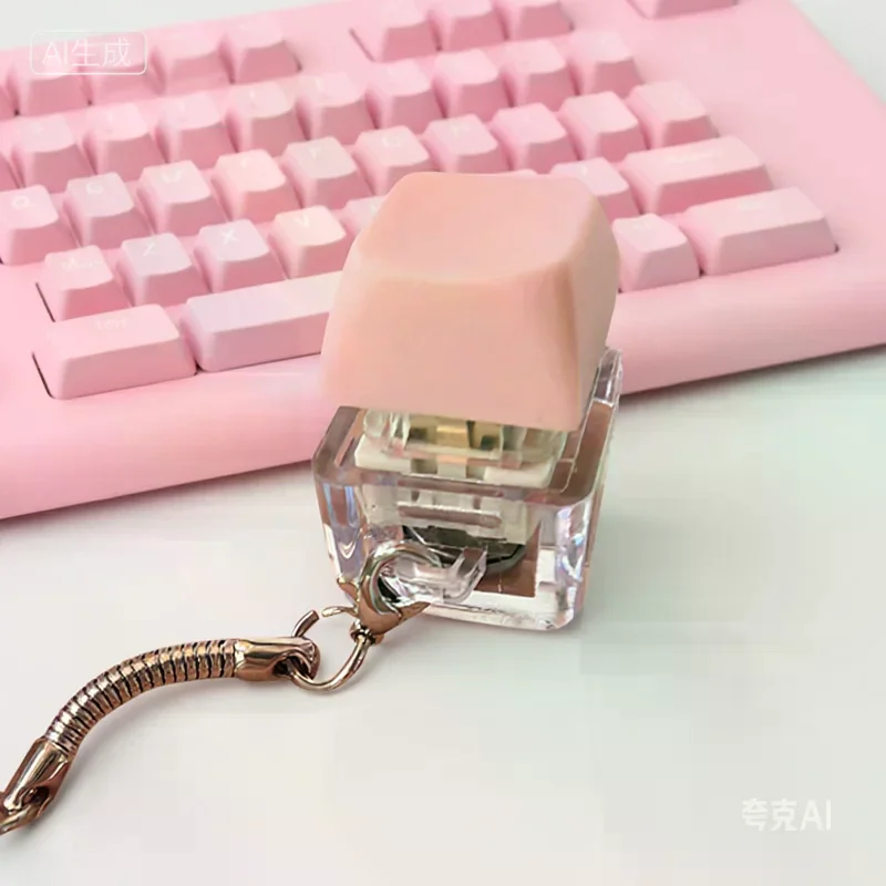1/4/5/9 Keys Macaron Button Keyboard Keychain Children And Adults Fun Stress Relief Vent Toy Keyring Pendant Gift