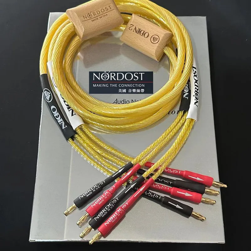 one pair Nordost Odin 2 Gold Speaker Cable Sterling Silver audiophile Loudspeaker amplifier Wire with gold Plated B