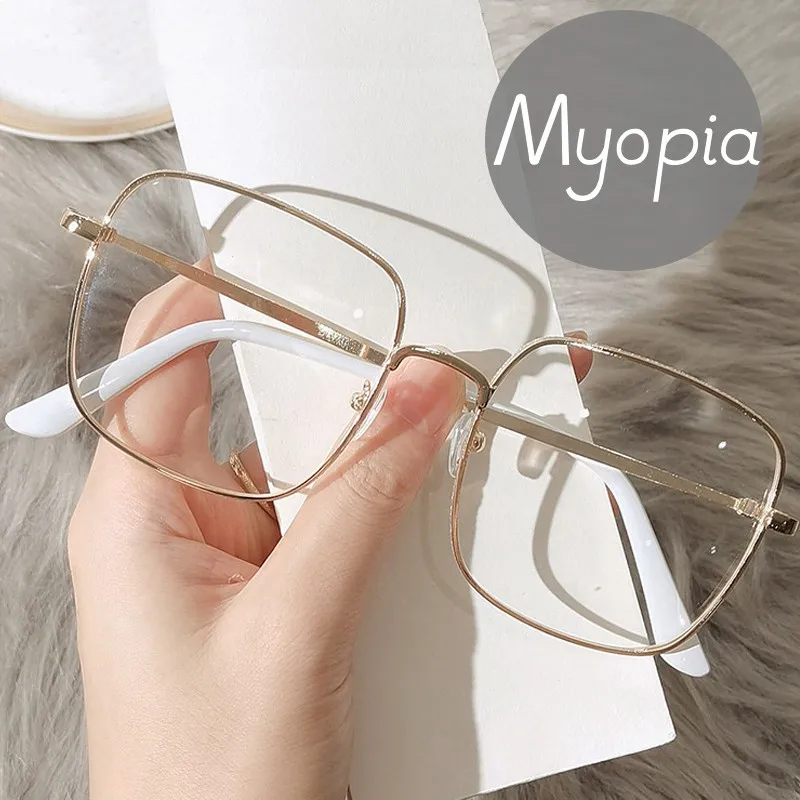 إطار كبير قصر النظر نظارات جديدة عصرية الضوء الأزرق حجب النظارات الرجال النساء مربع كبير الانتهاء بالقرب من البصر نظارات 0 إلى-6.0