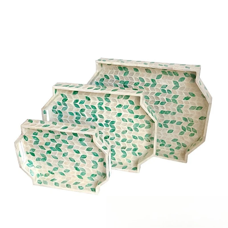 Natural shell tray high value fritillary tea tray, household ins storage tray storage plate