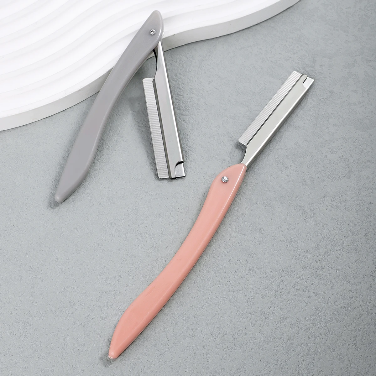 2er-Pack Rasiermesser Augenbrauen-Trimmer, Edelstahl-Haartrimmer, Professioneller Gesichts-Augenbrauenrasierer, nur für Männer und Frauen. – Detail 2