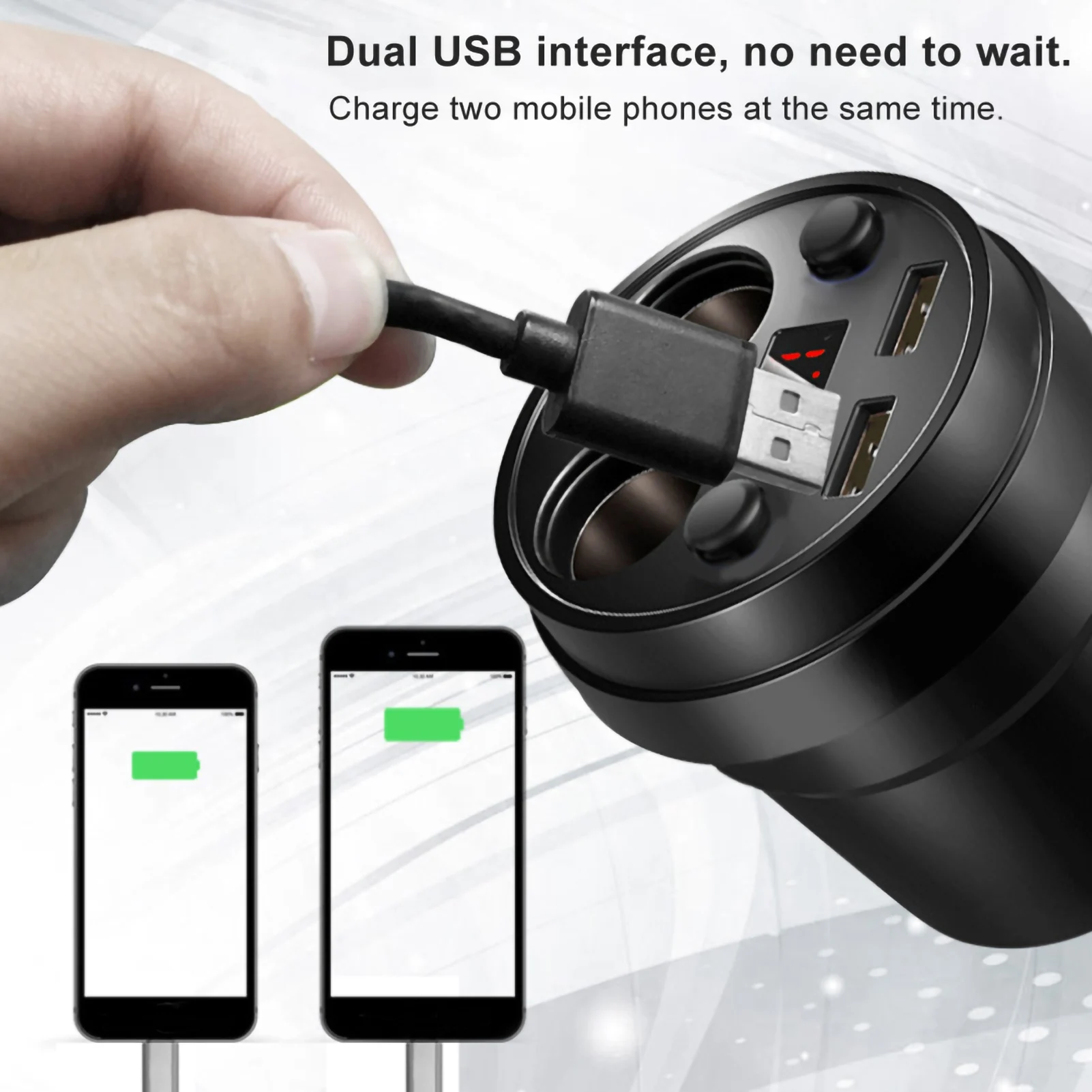 New 120W High-Power Car Charger Dual USB Wired Car Charger Multi-Function Cigarette Lighter Car Phone Charger