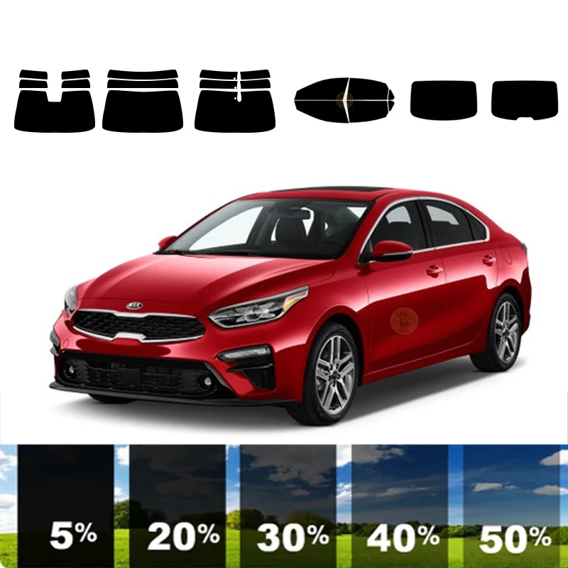 precut Removable Window Tint Film For Car 100% UVR 5%-70%VLT Heat Insulation Carbon ﻿For KIA FORTE 4 DR SEDAN 2019-2023