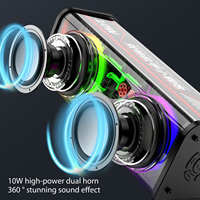 Transparent Mecha Stereo TWS Speaker Colorful Light 1800mAh Dual Speakers 10W High-power Bluetooth-compatible 5.0 Party Supplies