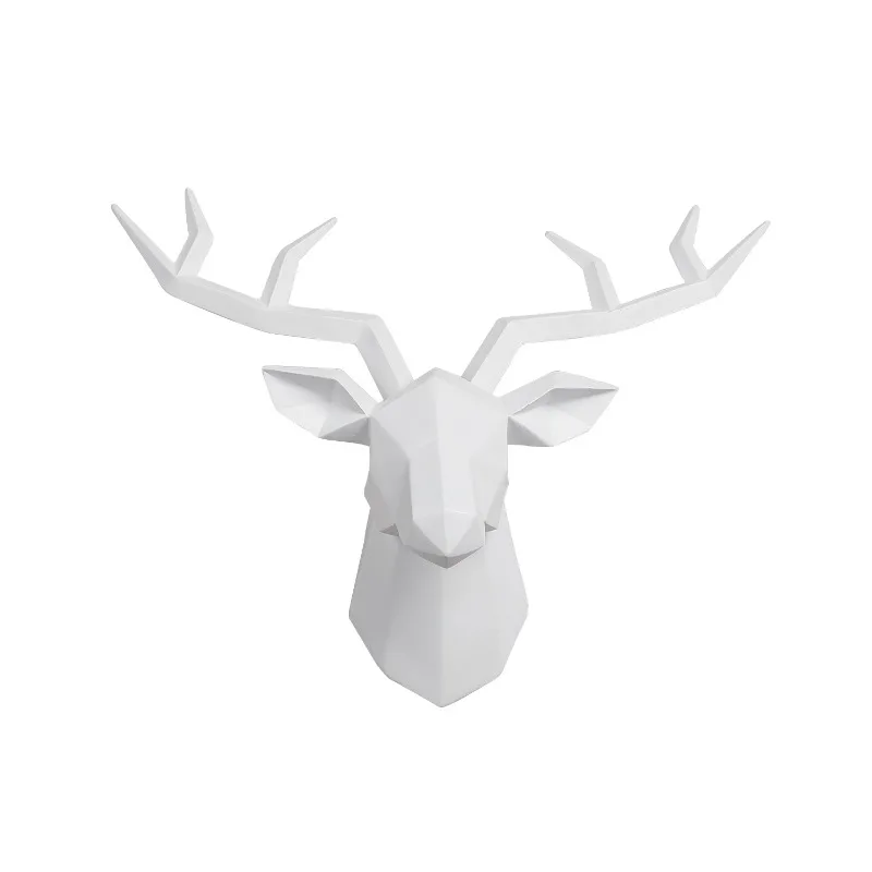Picture 4: 1PC Deer Head Sculpture Animal Statue Wall Hanging Creative Elk Art Antler Statue Office Decoration Wall Hanging