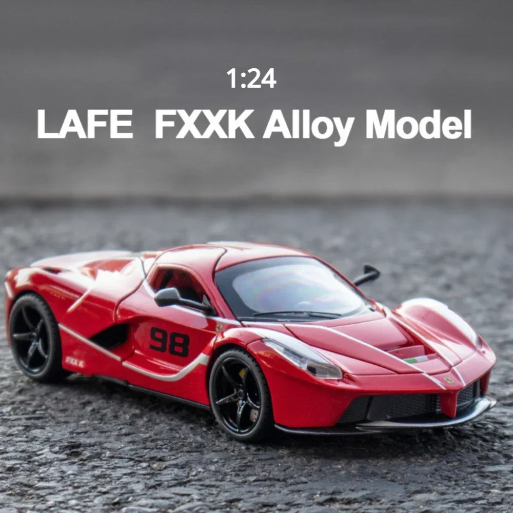 

1:22 Ferrari FXX K sports car High Simulation Diecast Metal Alloy Model car Sound Light Pull Back Collection Kids Toy Gifts