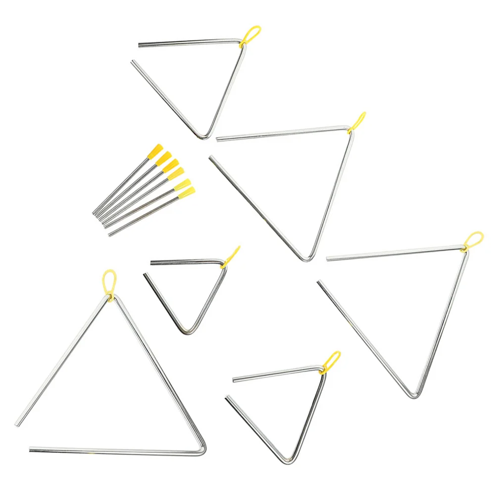 

6 Sets Triangle Instrument Children Toy Percussion Musical Triangle Toys Preschool Kids Educational