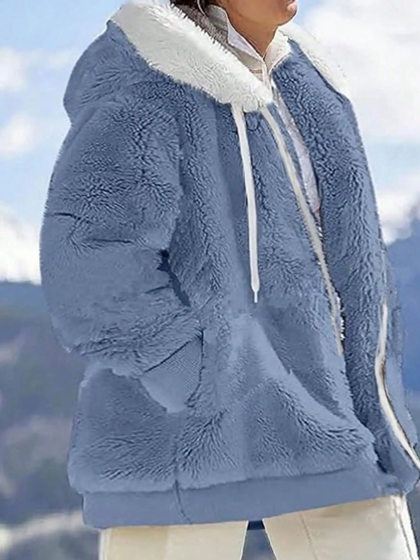 

Утепленная куртка-худи на молнии больших размеров, зимняя и осенняя, уютная верхняя одежда