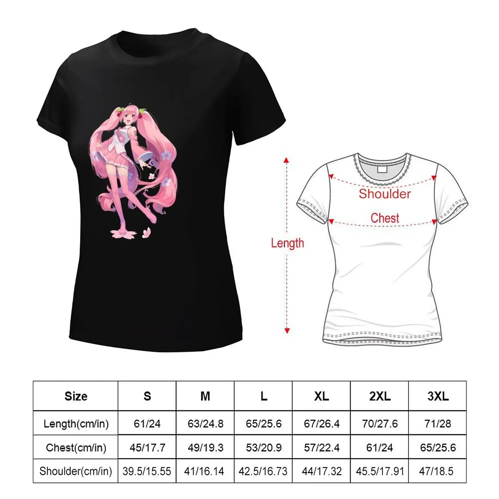 Sakura Miku T-shirt summer tops cute tops Aesthetic clothing t-shirts for Women graphic tees funny