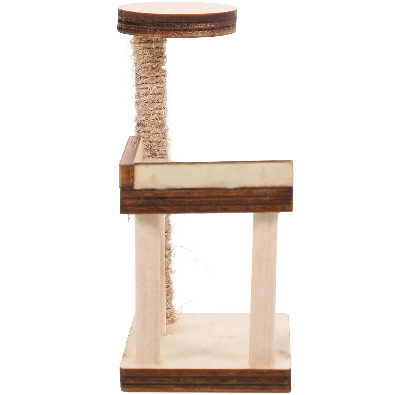 

Miniature House Cat Tree Wooden Smooth Surface Mini House Accessory Desktop Ornament Mini Cat Tree Decoration Furniture Model