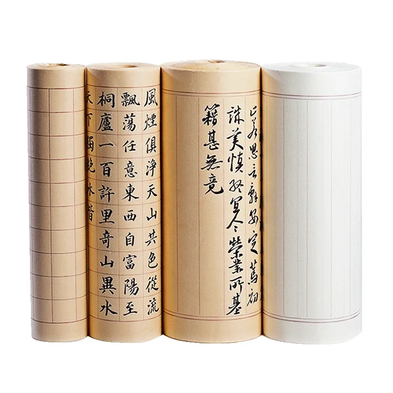 Chinese Calligraphy Paper with Grid Half Ripe Rolling Xuan Paper Thick Chinese Bamboo Pulp Xuan Paper Riisipaperi Vintage Papier