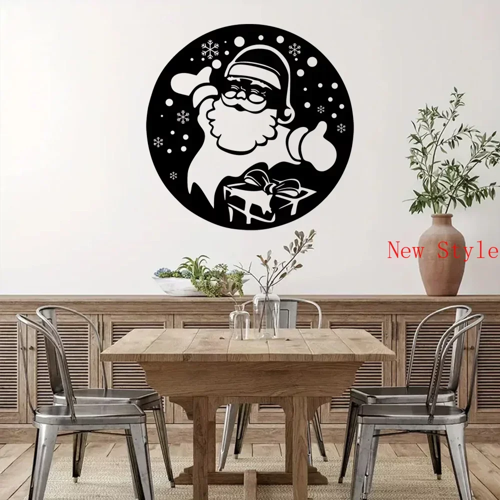 

Santa Claus Welcome Sign Metal Wall Hanging Painting Decoration Embrace Santa Claus Decor Christmas Room Home Decoration Home D