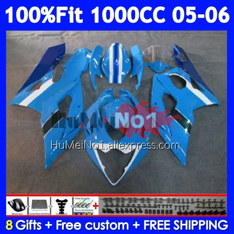 Injection Fairing For SUZUKI GSXR-1000 GSXR RIZLA Blue 1000 CC 1000CC 118No.06 GSX R1000 K5 GSXR1000 05 06 2005 2006 OEM Body