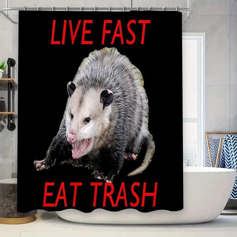 

Funny Possum Shower Curtain Forest Animal Bath Decor Woodland Wildlife Nature Pattern Bathroom Set Waterproof Home Decor Gift