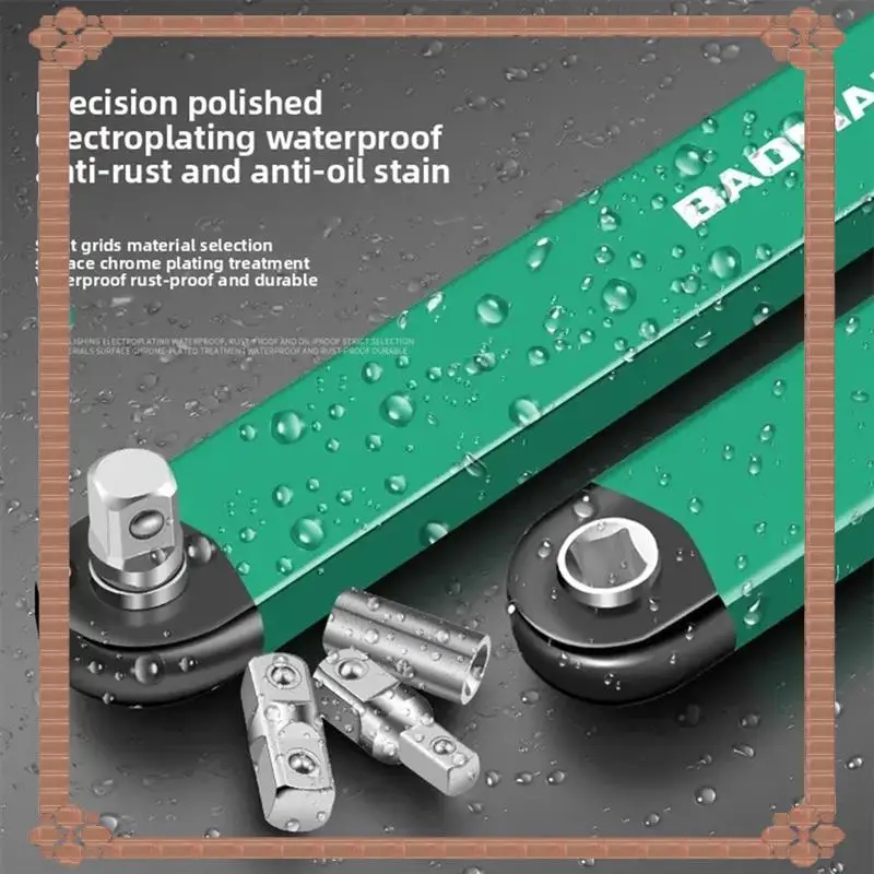 24-Stunden-Lieferung BAOLIAN Multifunktionales Dual-Head-Offset-Verlängerungsschlüssel-Werkzeug mit Antriebsadaptern, universelles Design für dicht