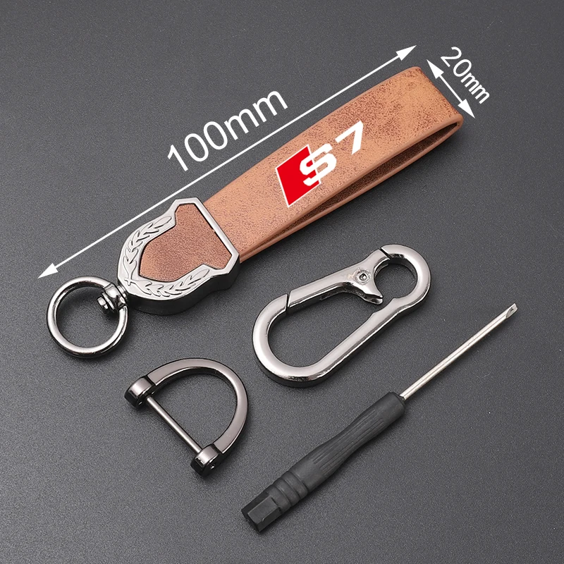 High-grade leather Ultra-clear printing High-quality key chain Keychain For AUDI S3 S4 S5 S7 S8 car accessories