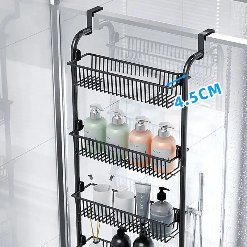 kitchen-bathroom-door-back-hanging-storage-rack-multi-layer-basket-material-storage-shelf-carbon-steel-wall-mounted-organizer