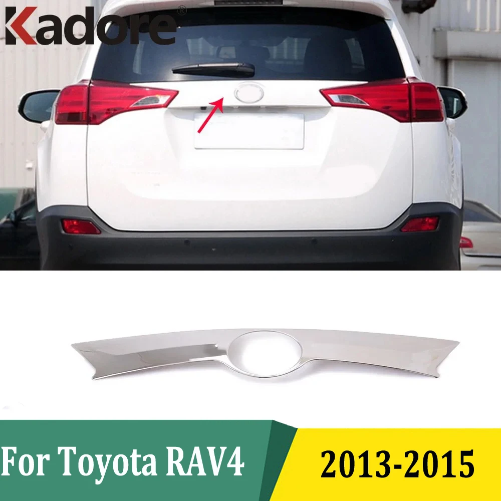 For Toyota RAV4 RAV 4 2013 2014 2015 Rear Trunk Lid Cover Trim Tailgate Strip Back Door Boot Garnish Accessories Stainless Steel