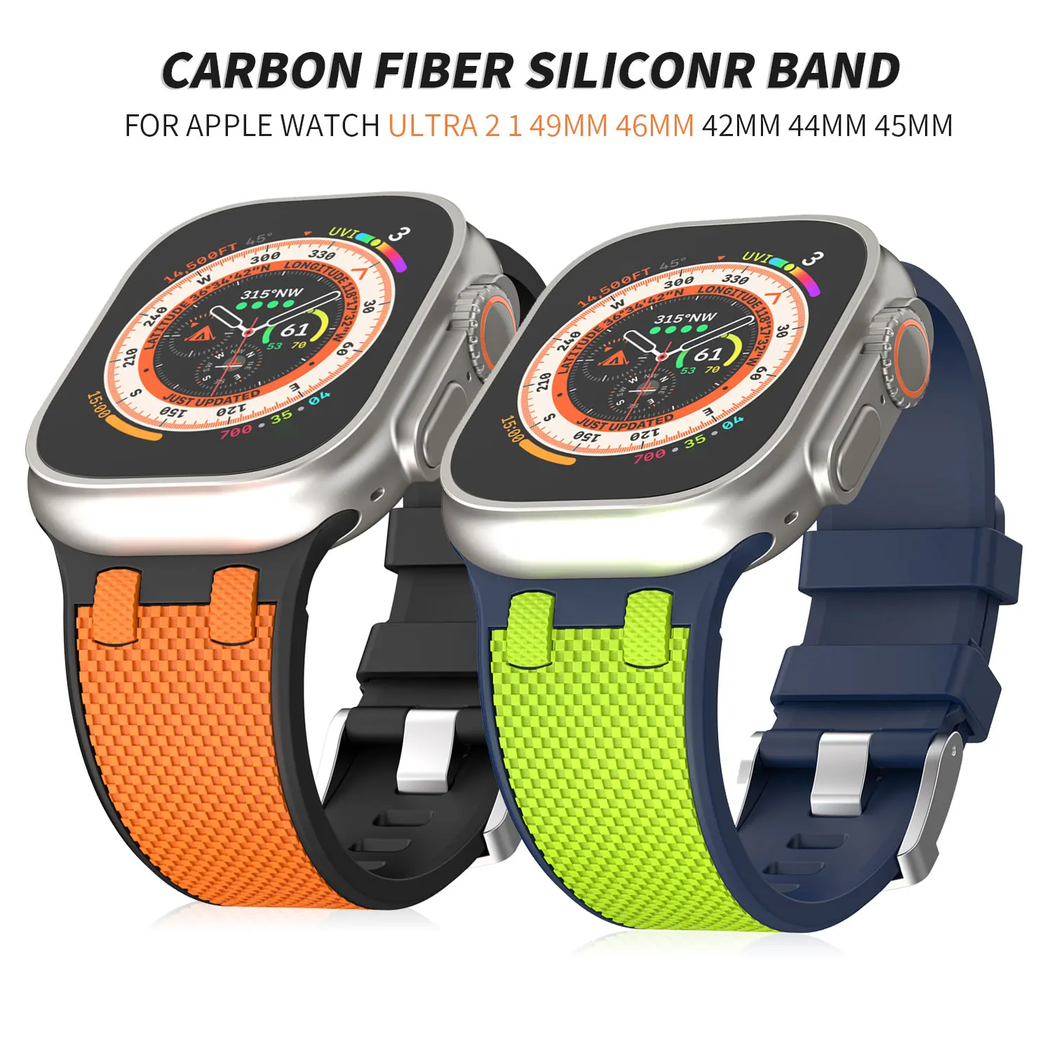 

Soft silicone strap suitable for Apple Watch 49mm Ultra 44mm 45mm 46mm 42mm men's sports rubber strap suitable for Iwatch series