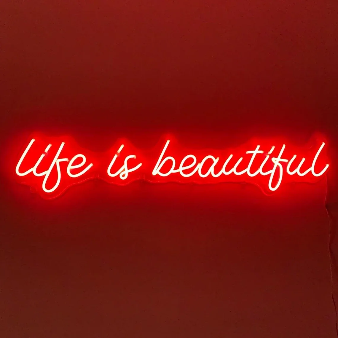 Life Is Beautiful Neon Sign Cozy Home Ambiance Perfect Home Bedroom Club Bar Decor Gift for Housewarming