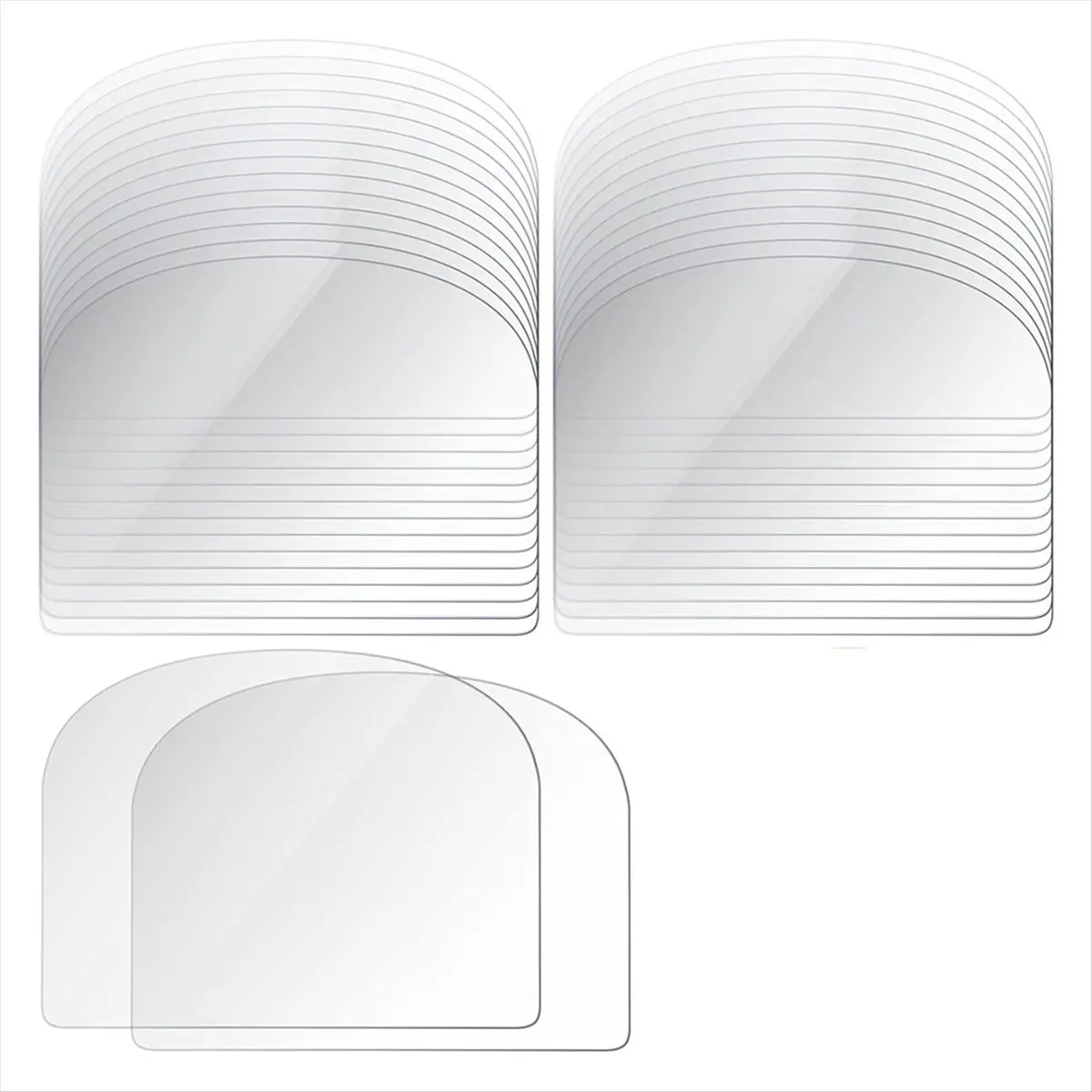 A44U 80PCS Plastic Transparent Soft Scraper Cake Cream Scraping Plate Baking Round Edge Cutter Elastic Baking Scraper