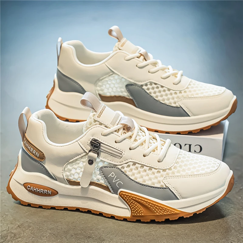 

Men's Breathable Summer Sports Casual Shoes Soft Bottom Lightweight Anti-Odor Mesh Upper Thin Style Dad Shoes Comfortable