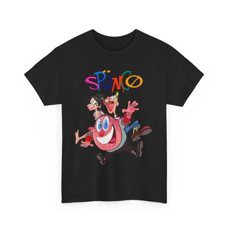 SPUMCO Heavy Cotton T Shirt George Liquor Jimmy the Idiot Boy Sody Pop Ren and Stimpy Classic Cartoons Animation