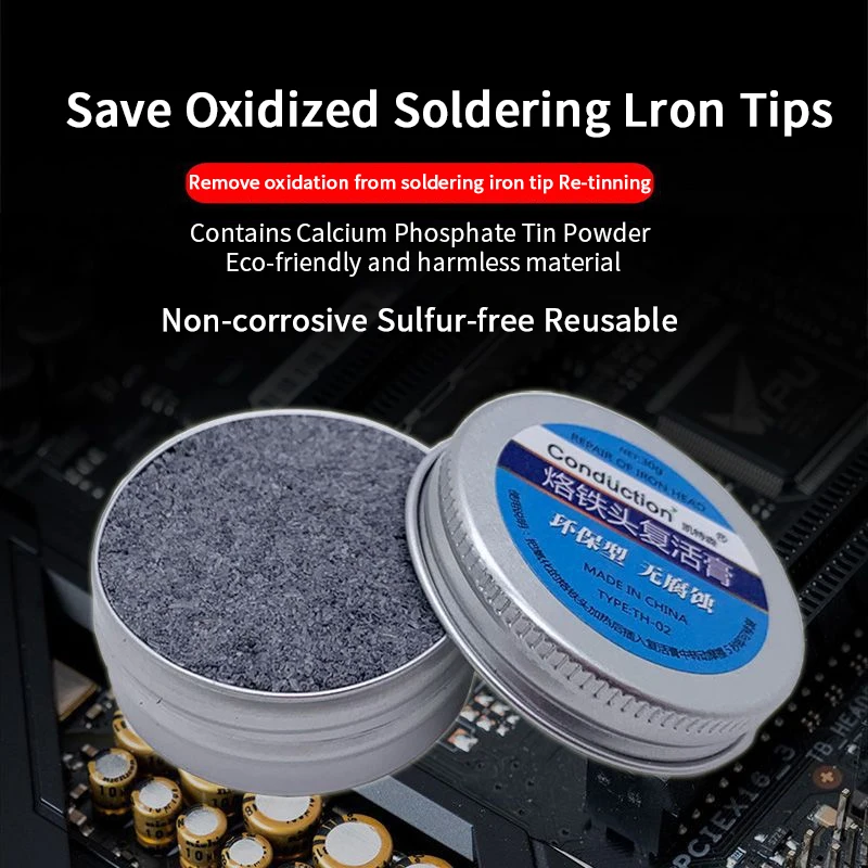 Soldering Iron Tip Tinner Activator Tip Cleaner Remover Lead Free Non-stick Tin Solder Cream for Oxide Head Resurrection