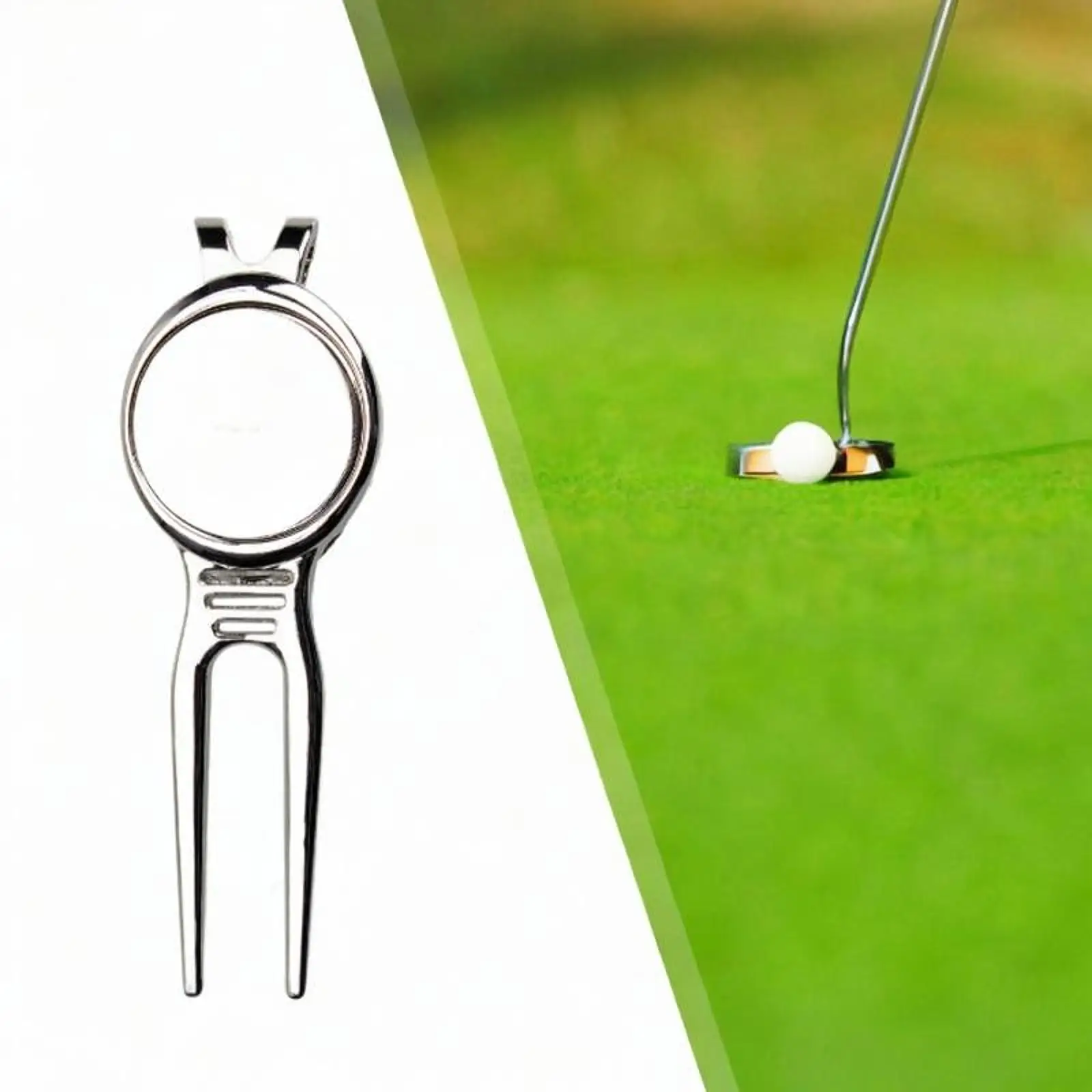 Strumento di riparazione Divot Forchetta da golf compatta portatile per riparazione da fairway Forchetta da golf Forchetta da golf per regali Esercizio Forniture da golf all'aperto