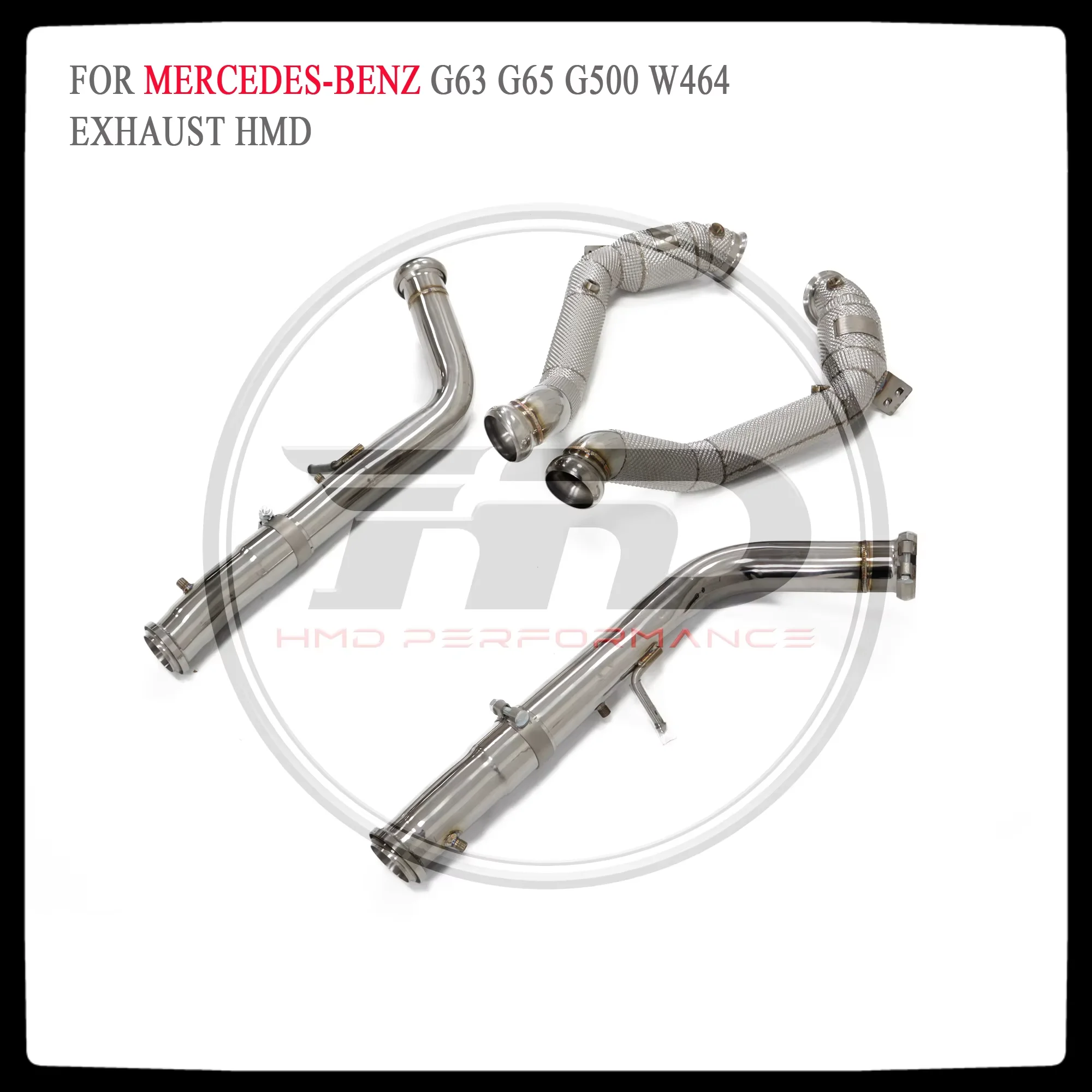 

HMD Exhaust System High Flow Performance Downpipe for Mercedes BENZ G63 G500 G65 W464 Car Accessories with Heat Shield and Cat