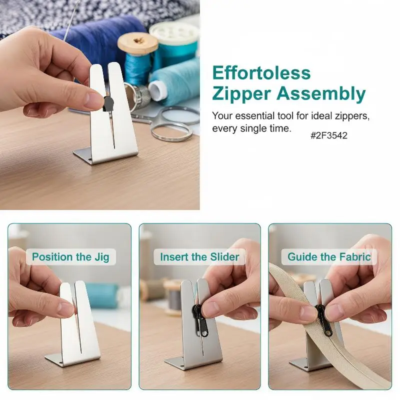 Edelstahl-Reißverschluss-Klemmwerkzeug Schnelle Installationshilfe für Reißverschlussreparaturen DIY Schnelle Installationshilfe – Detail 14