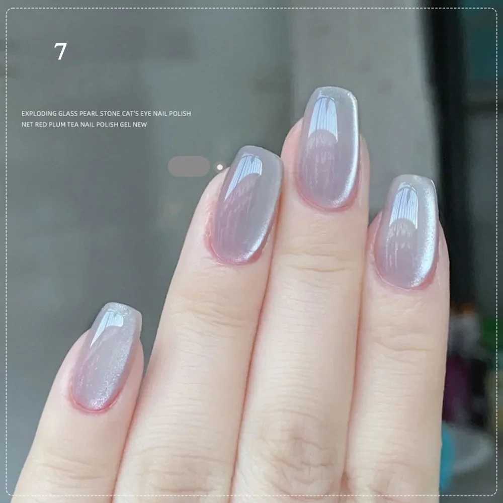 10ml Cat Eye Gel Water Light  Semi Permanent Nail Polish Magnetic Gel Nude Color Semi Soak White Spar Cat Eye Nail Polish