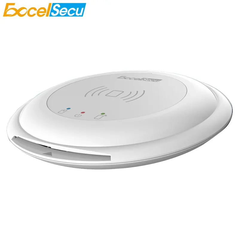 

Excelsecu IC Card Reader Dual Interface USB Circular Smart Contact NFC Card Reader For E-government Access Control Card Reader