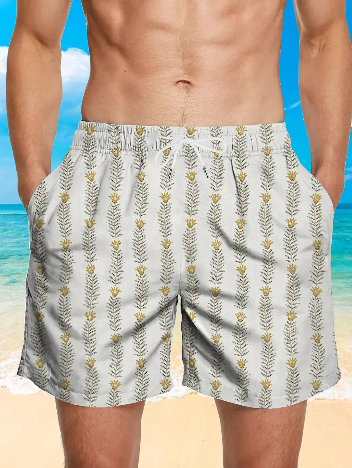 

Holiday Beach Shorts Men Digital All Over Print Quick Dry Polyester Lounge Pants